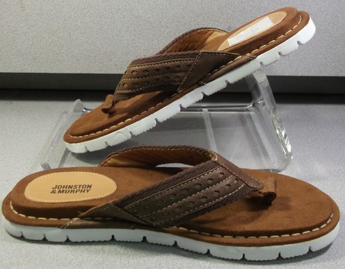 253738 MS38 MEN'S SHOE SIZE 8 M SNUFF NUBUCK LEATHER THONG BY JOHNSTON & MURPHY - Picture 5 of 6