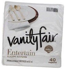 Vanity Fair Entertain Disposable Paper Napkins, 40 Count Pack of 8 