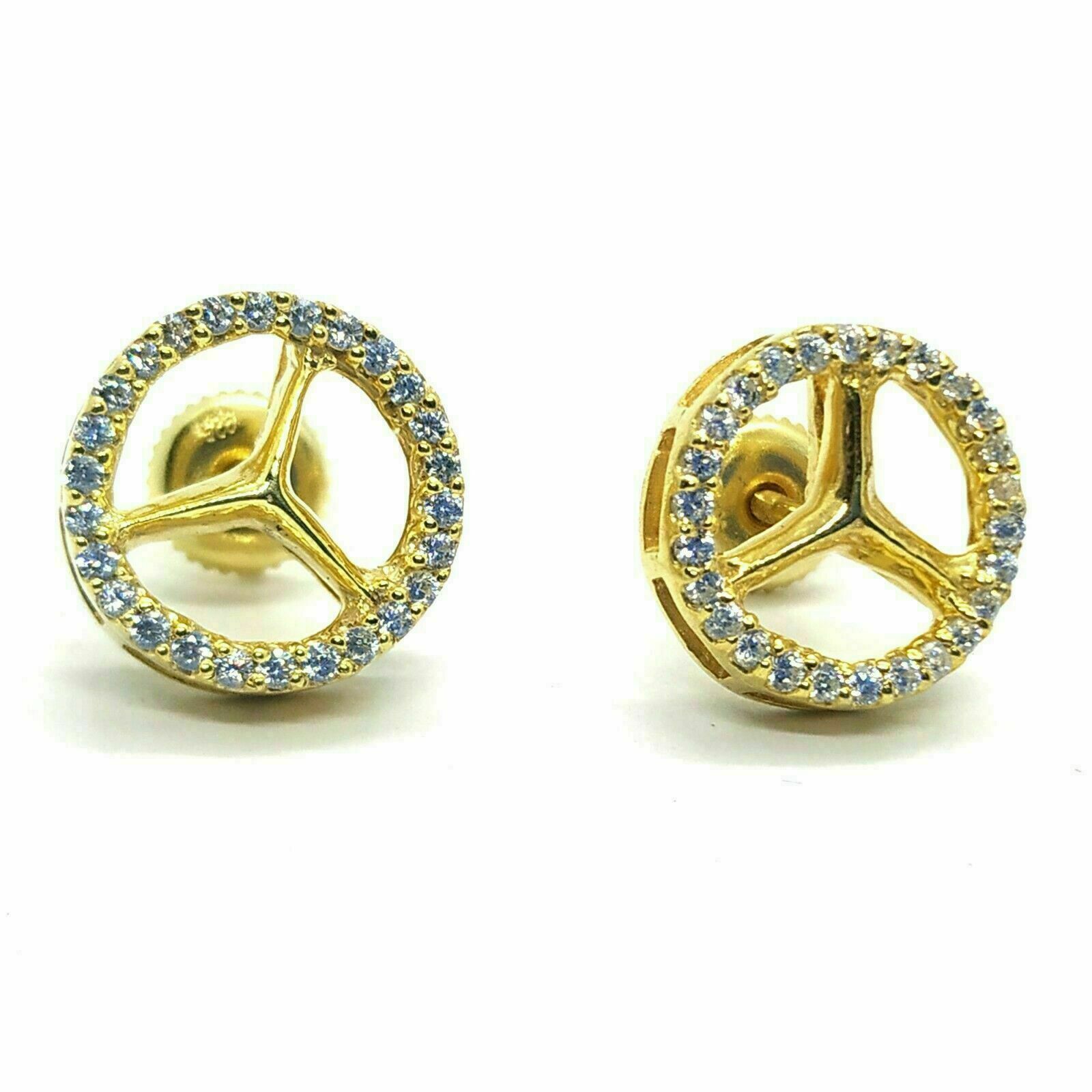 1Ct Round-Cut Lab-Created Diamond ScrewBack Stud Earring 14k Yellow Gold Finish