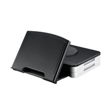 Image of Monitor Stand Built In Angled Copyholder Q-Connect Office Black KF10700