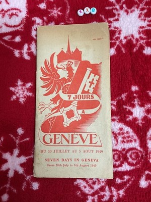 1949 GENF sieben Tage in Genf, Auszieh-Infoführer und Anzeigenkarten