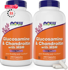 Now Glucosamine & Chondroitin with MSM, 300 Capsules 300 Count (Pack of 2)