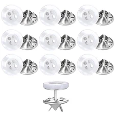 10pcs White Buttons Pin,Ymapinc No-Sewing 4-Hole Resin White Shirt Buttons, 