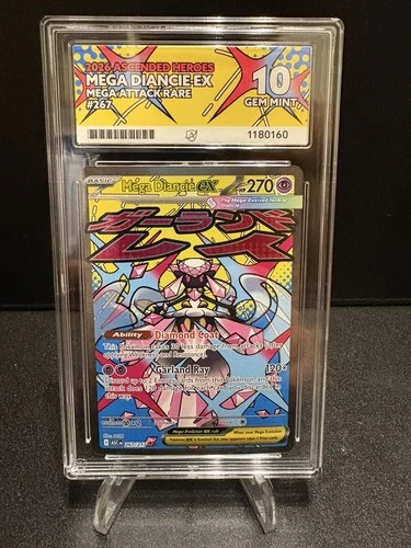 Pokémon TCG Mega Diancie 267/217 Attack Rare Card Ascended Heroes Graded Ace 10
