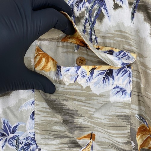 Camicia hawaiana tropicale Tommy Bahama XXL uomo palme barca a vela rilassata - Foto 3 di 8