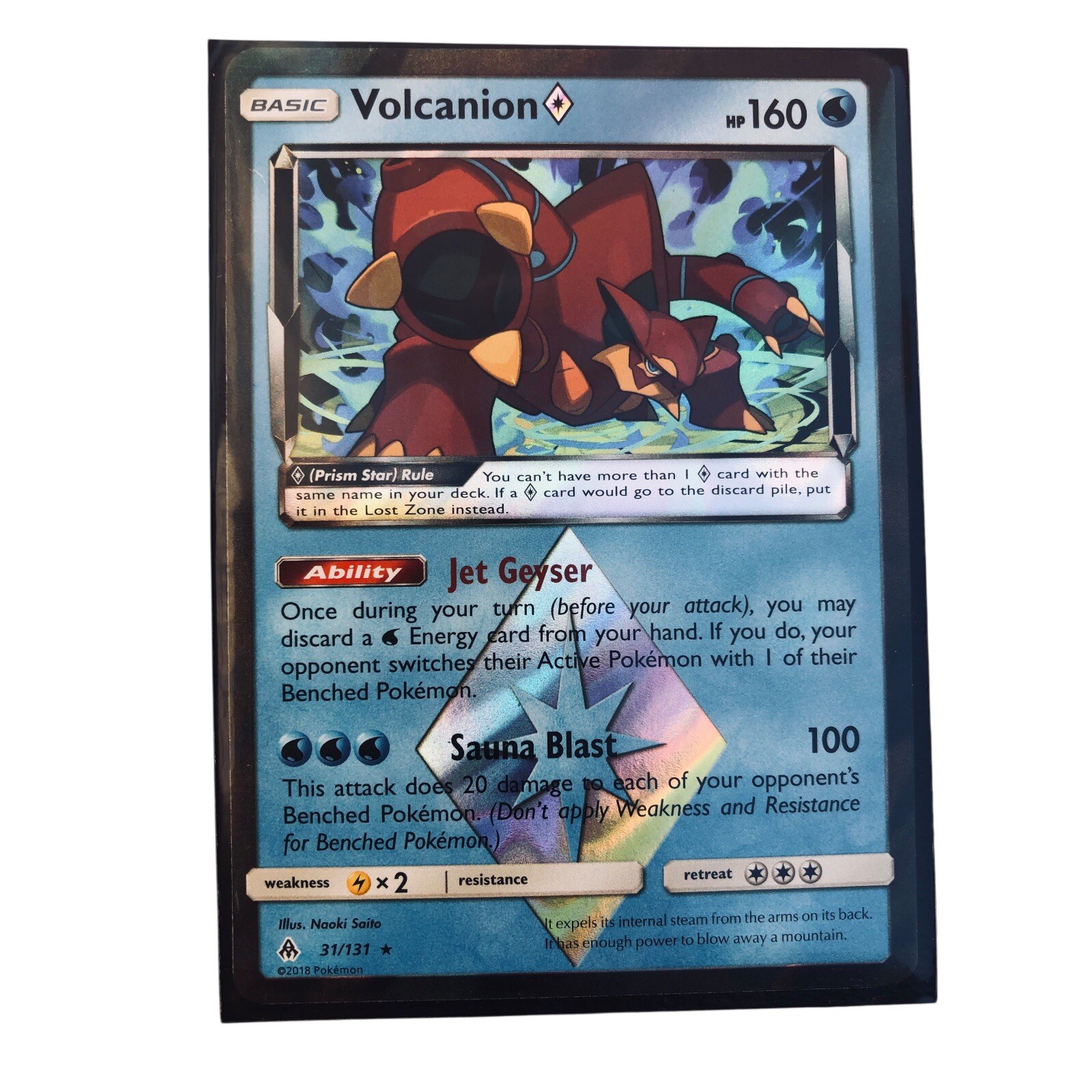 Volcanion ◇ 31/131 Prism Star Rare Forbidden Light Pokemon Holo Near Mint