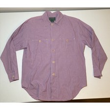 Vintage Men's Ralph Lauren Country Button Down Shirt White/Purple Medium