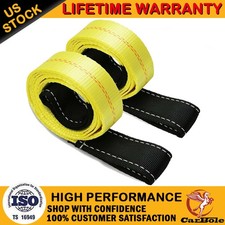 2 Pack Heavy Duty Nylon Lifting Sling Flat Loop Tow Strap Web Lift Sling 6x2