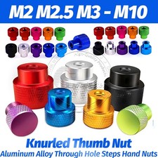 Aluminum Alloy Hand Nuts Knurled Thumb Nut Colourful Through Hole Steps M2-M10