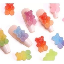Gummy Bear Nail Charms Kawaii 3D Nail Art Decorations Candy Resin and Crafts