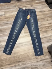 AQ Women’s Jeans Size 20 High Rise Distressed Skinny Stretch Blue Denim NWT