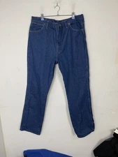 Wrangler Men Jeans 40x34 Western Straight Leg Blue Denim 100% Cotton Medium Wash