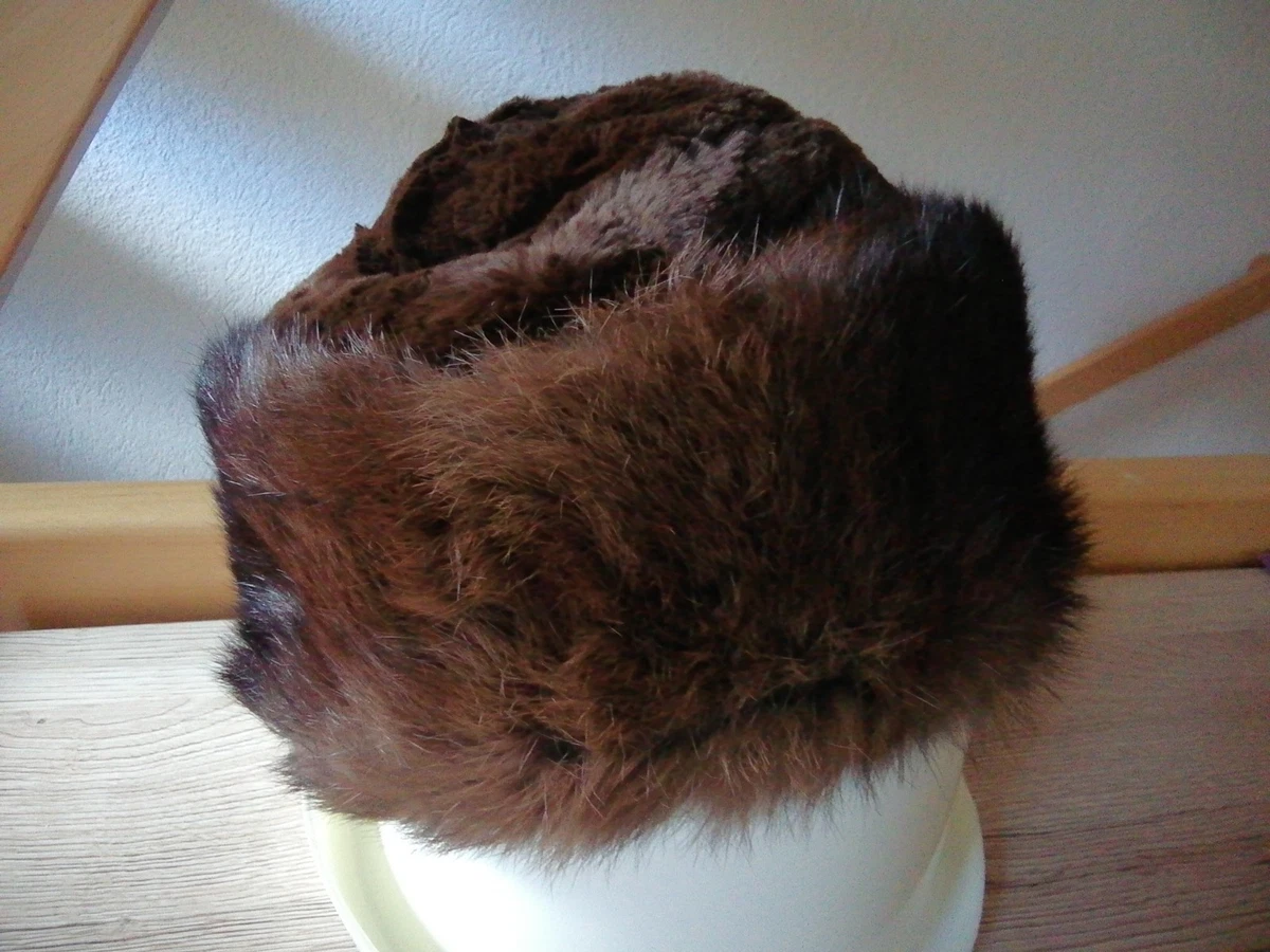 PELZ KAPPE Nerz braun Vintage 60er Jahre gefüttert 