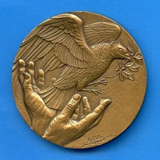 1972 Nixon A Journey For Peace Medallic Art Company 2.5" Bronze Medal MACO 