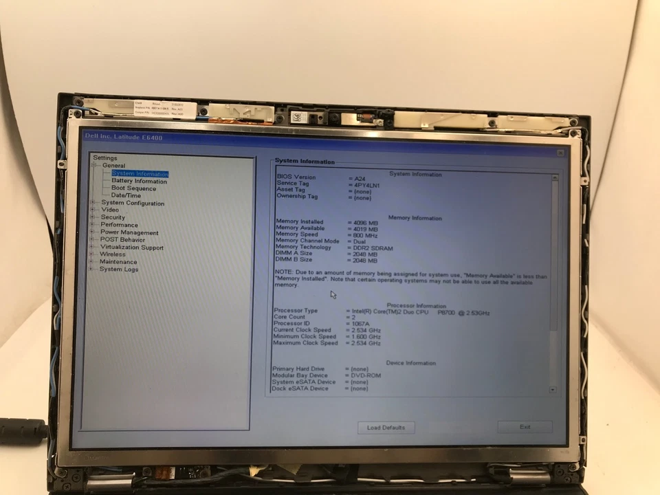 Dell Latitude E6400 Intel Core 2 Duo 2.53 GHz 14" 4Gb RAM-BROKEN HINGES/PARTS-MZ - Image 2 of 4