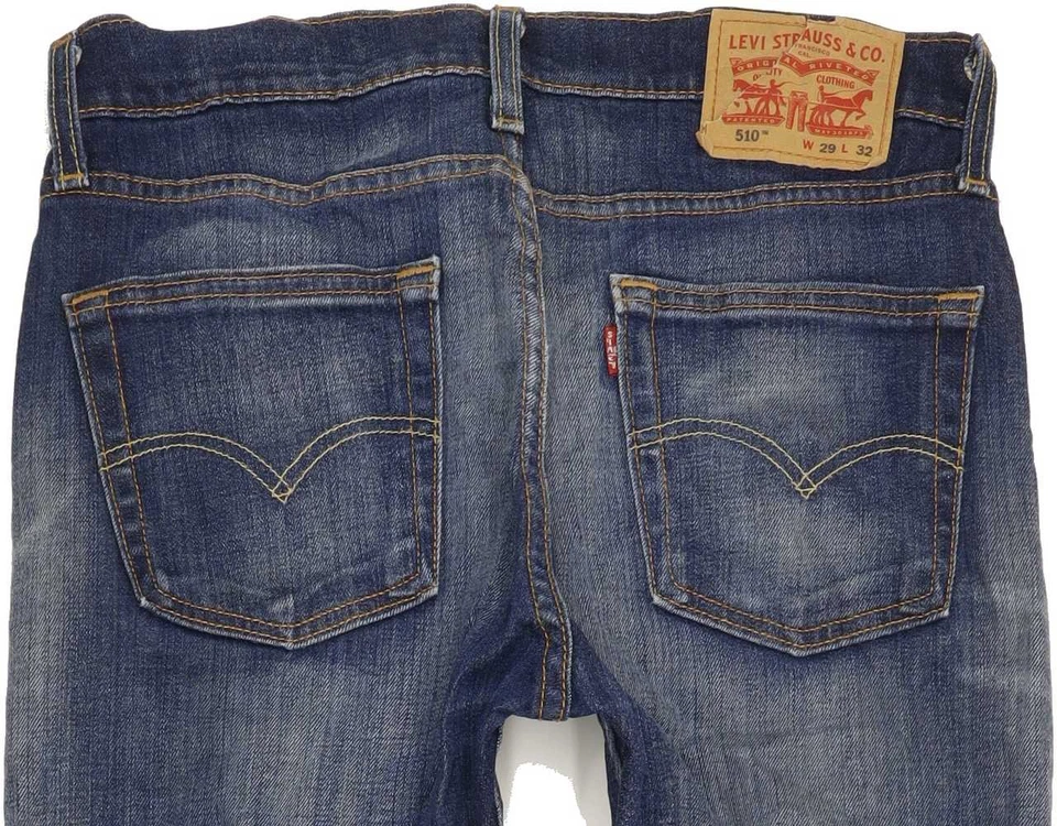 Levi's 510 Men Blue Skinny Slim Stretch Jeans W29 L31 (86337) - Image 4 of 4