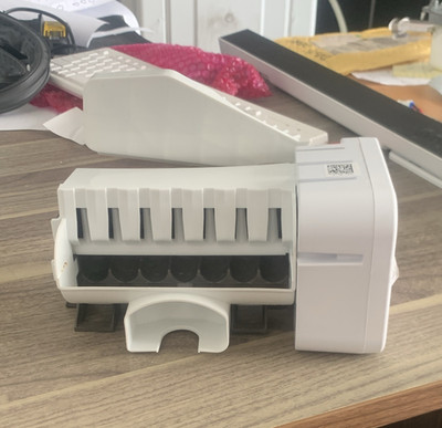 White Plastic Refrigerator Ice Maker WR30X28731 GE Replacement Assembly