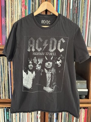 Black AC/DC Highway To Hell Tee Shirt Size Large Classic Hard Rock 70s 80s Band