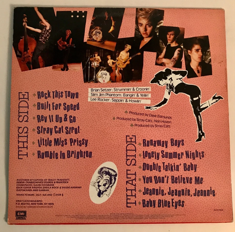 Stray Cats Built For Speed Vinyl LP EMI 1982 Rockabilly Brian Setzer Best Of - Image 2 of 4
