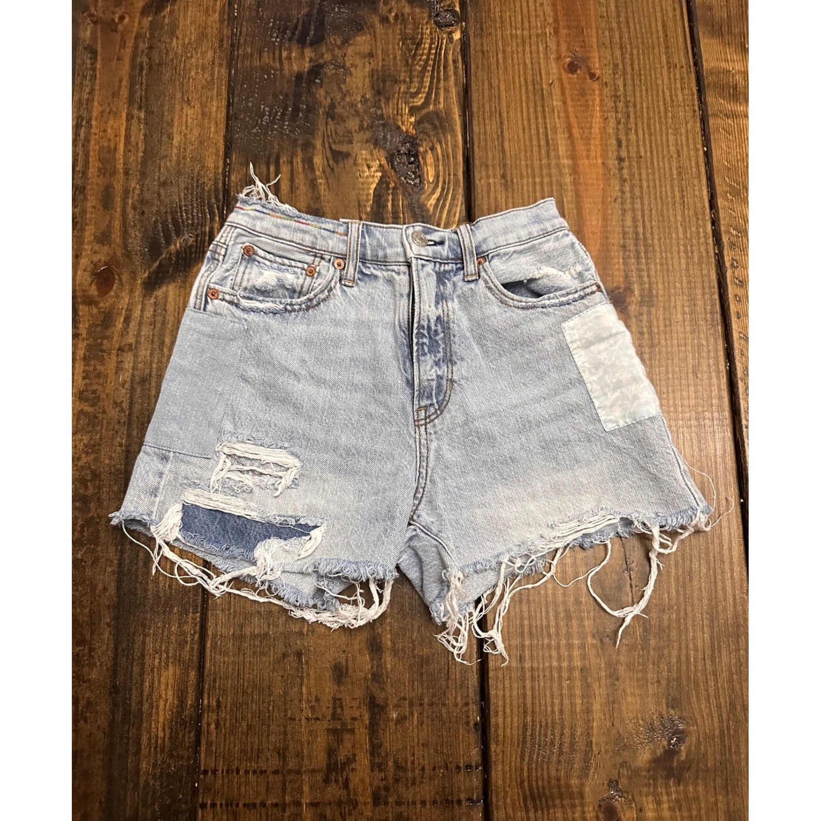 American Eagle Pride Patchwork Distressed High Ri… - image 1