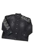 Balenciaga Large Fit Denim Jacket Black Size ...