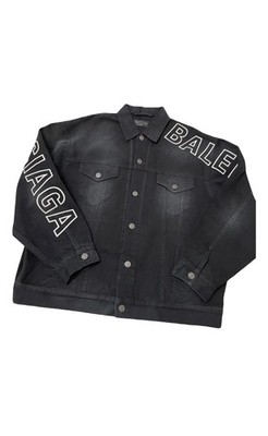 Balenciaga Large Fit Denim Jacket Black Size S Authenticated VC RRP  2100