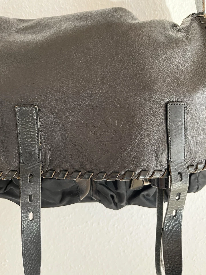 Prada Ledertasche Vintage schwarz - Bild 2 von 4
