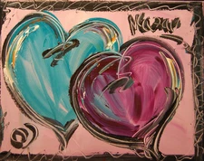 M. Kazav HEARTS  Impressionism  Abstract  Fine Art Original Painting  PE5efRTH