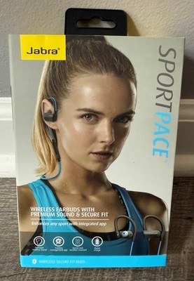 NEW Jabra Sport Pace Wireless In Ear Headphones Black/Blue 100-97700002-02