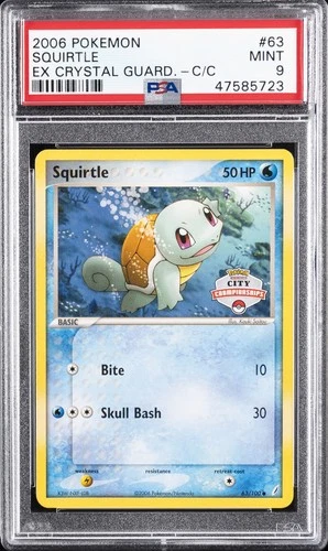 2006 POKEMON EX CRYSTAL GUARDIANS CITY CHAMPIONSHIPS #63 SQUIRTLE PSA 9