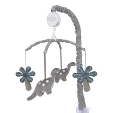 NoJo Baby-Saurus Gray Brontosaurus Palm Tree Musical Mobile