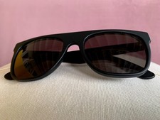 rare RETROSUPERFUTURE Flat Top Matte Black sunglasses CARL ZEISS lenses 55mm RSF