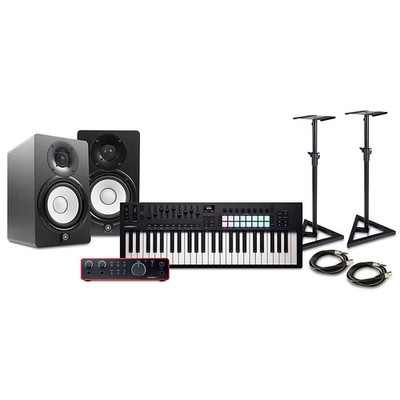 Novation Launchkey MK4 Keyboard Cntrllr wFocusrite InterfaceYamaha Monitors 49