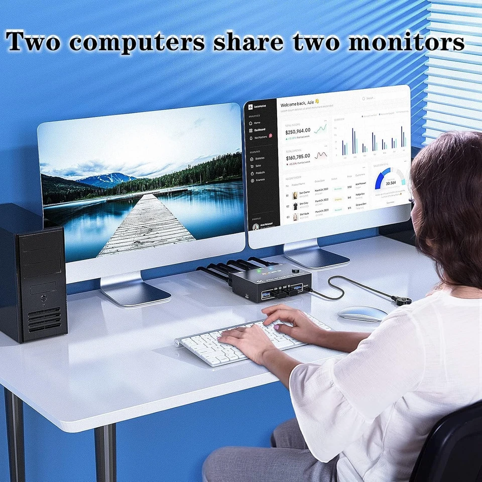 Dual Monitor Displayport KVM Switch 2 Computers - Image 4 of 4