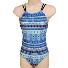 KANU SURF girls size 14 MAHINA high neck cross back one piece swimsuit NWT