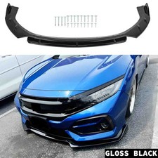 For Honda Civic 2016-21 Front Bumper Lip Spoiler Splitters Diffuser Glossy Black For Honda Civic 2016-21 Front Bumper Lip Spoiler Splitters Diffuser Glossy Black