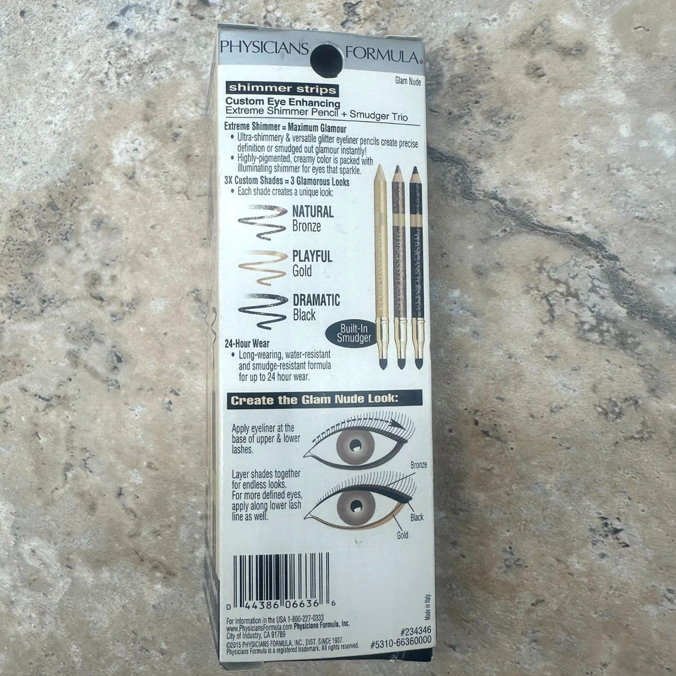 3 X Physicians Formula Shimmer Strips Eye Enhancing Eyeliner Trio, Glam Nude - Image 4 of 4