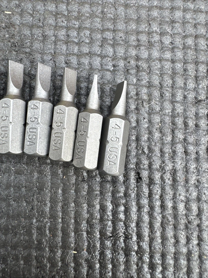 Sears Craftsman USA Nos Danaher 10pc Slotted Screwdriver Bit Lot 1/4” Size 4-5 - Image 4 of 4