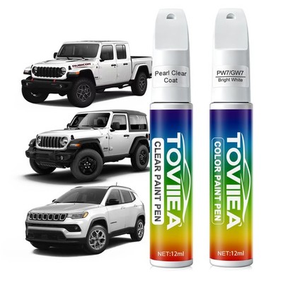 Bright White(PW7/GW7) Touch Up Paint with JEEP,2-In-1 Car Scratch Pen,Car Pai...