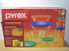 Vintage Pyrex  Mixing Storage Bowls 16 piece Glass with Lids NEW in open Box