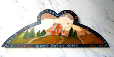 Hand painted Home Sweet Home country home scene wood plaque sign