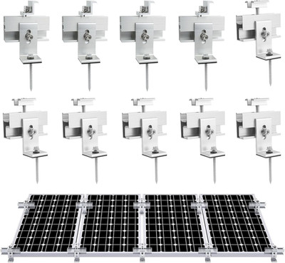10PCS Solar Panel Mounting Brackets, Solar Panel Mount for 1-4PCS Thickness 1.4 