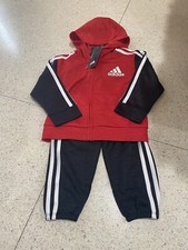 Adidas Boy’s 2-Piece Jacket & Pants Set - RED & BLACK NWT 3 Stripes SZ 5