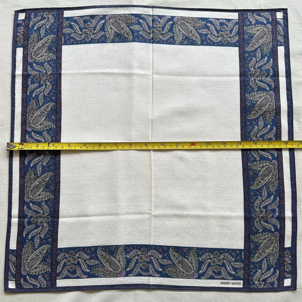 Pañuelo de Colección Tejido Ogee Borde Rayas Paisley Floral Bolsillo Cuadrado Foto 4 de 4