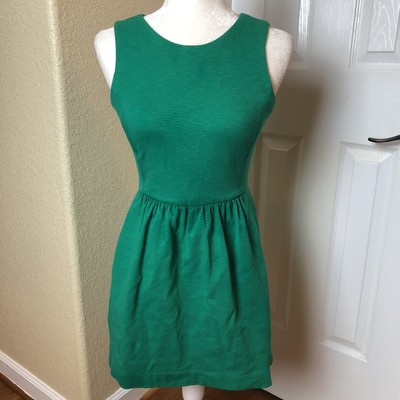 emerald green fit and flare dress