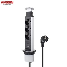 Anssin Pop Up Outlet Socket Recessed Retractable Power Strip Charging Statio