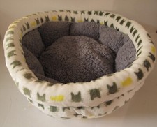 Round Donut Pet Bed Pillow Cat Dog Cozy Cuddler Plush Soft 12 in Diameter