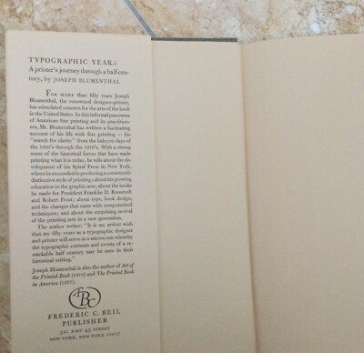Typographic Years : A Printer's Journey Through a Half Century by