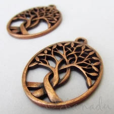 Tree Of Life Charms 31mm Antiqued Copper Tree Pendants C7708 - 2, 5 Or 10PCs