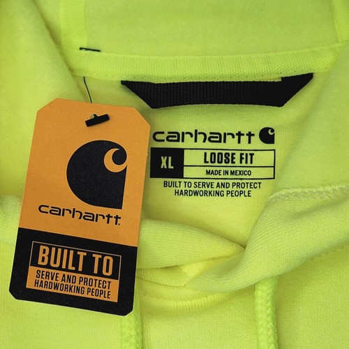 Carhartt Hoodie Mens Extra Large XL Yellow Outdoor Sweatshirt Lightweight NWT B - Picture 4 of 10
